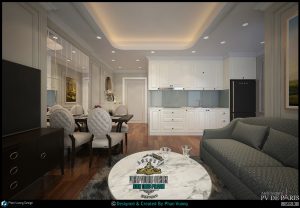 THIẾT KẾ NỘI THẤT TÂN CỔ ĐIỂN CHO CĂN HỘ CHUNG CƯ  VINHOMES GREEN BAY MỄ TRÌ